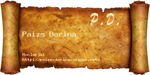 Paizs Dorina névjegykártya